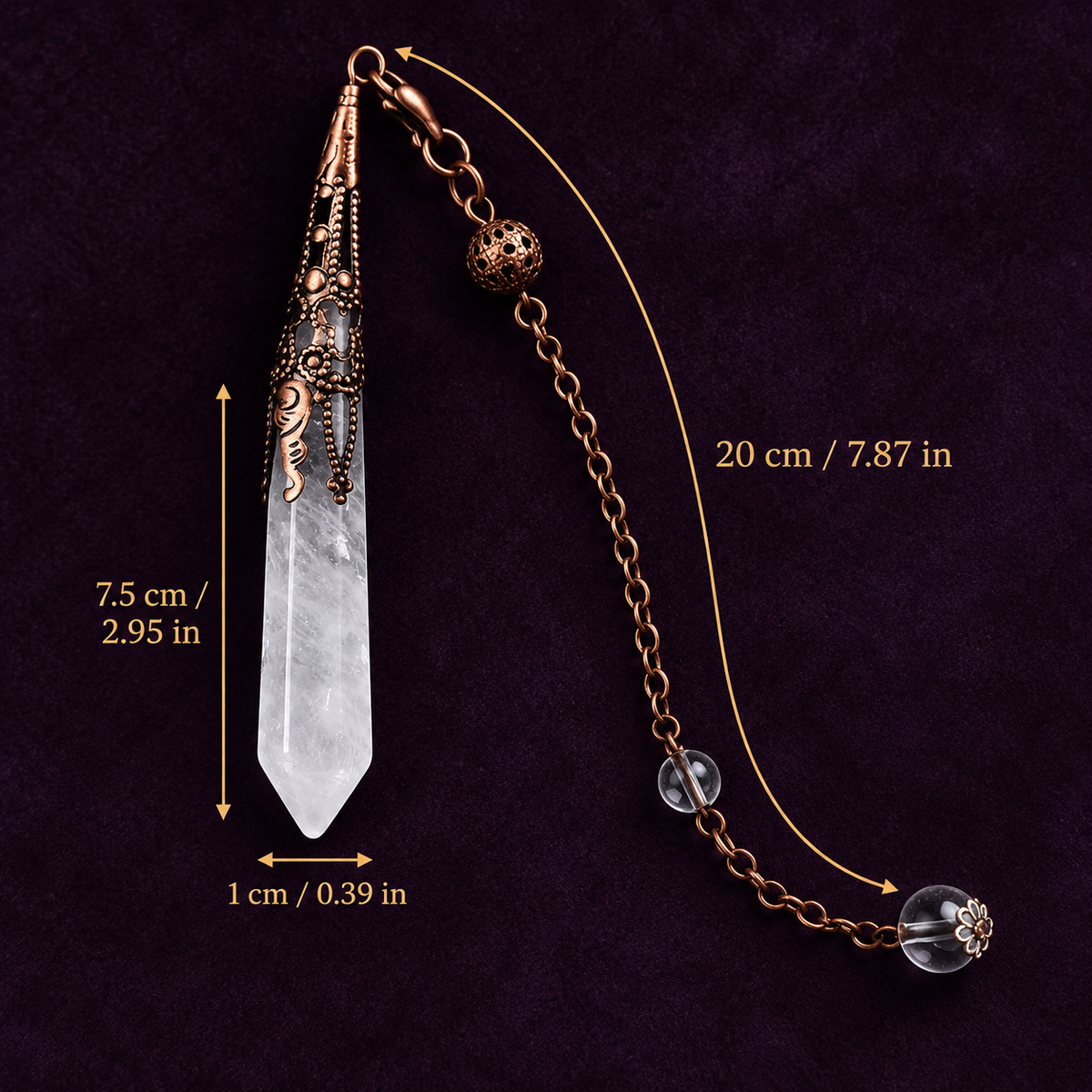 Natural Crystal Pendulum — Energy Sensing and Intuition Tool