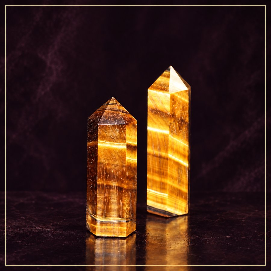 Tiger’s Eye Crystal Tower— Courage and Energy Amplification