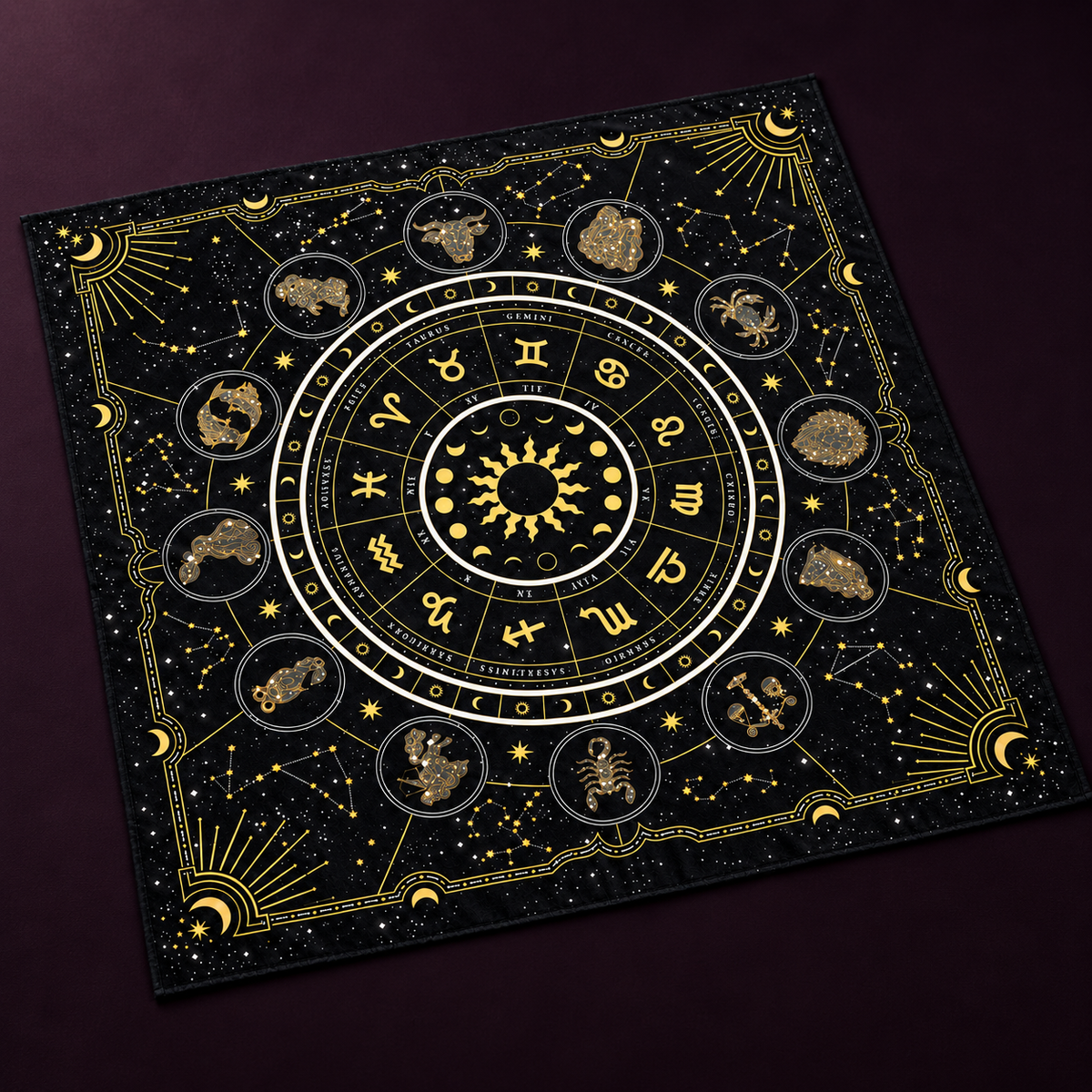 Sun and Zodiac Tarot Cloth – Energy Collector