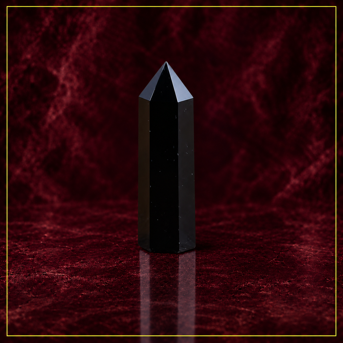 Black Obsidian Crystal Tower — Protection and Energy Amplification