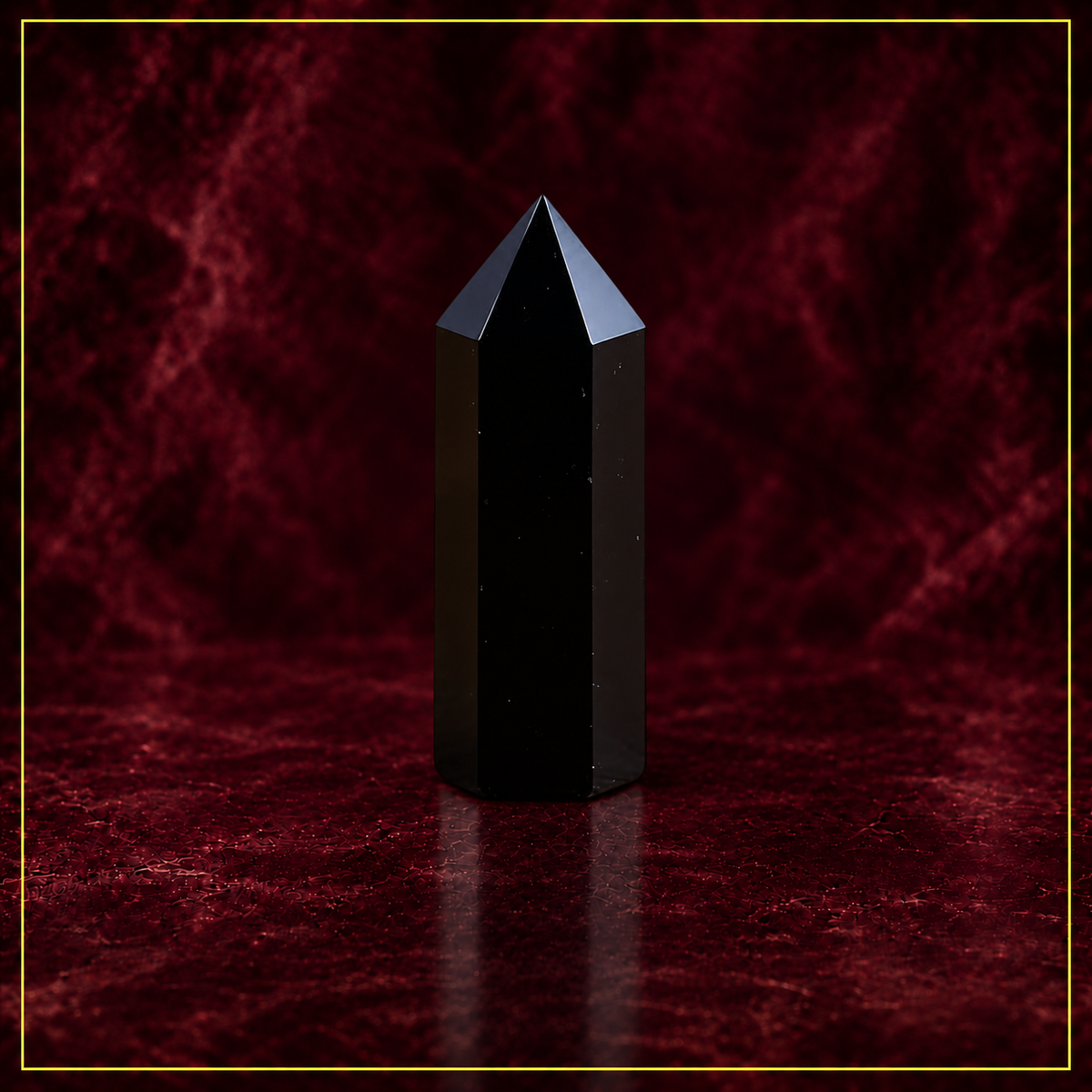 Black Obsidian Crystal Tower — Protection and Energy Amplification