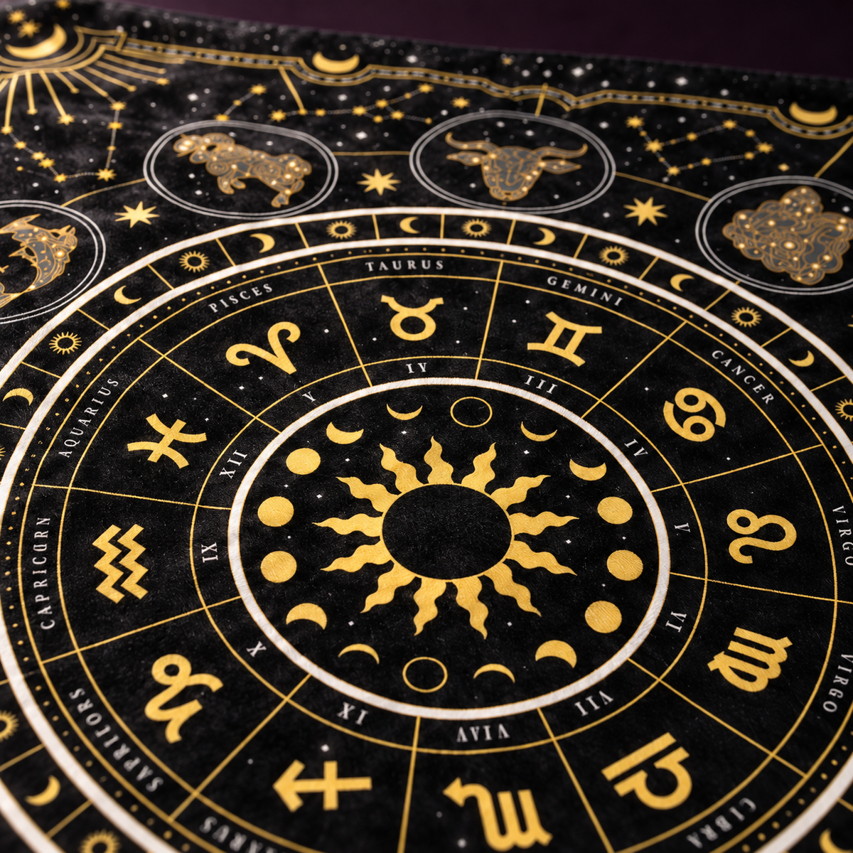 Sun and Zodiac Tarot Cloth – Energy Collector