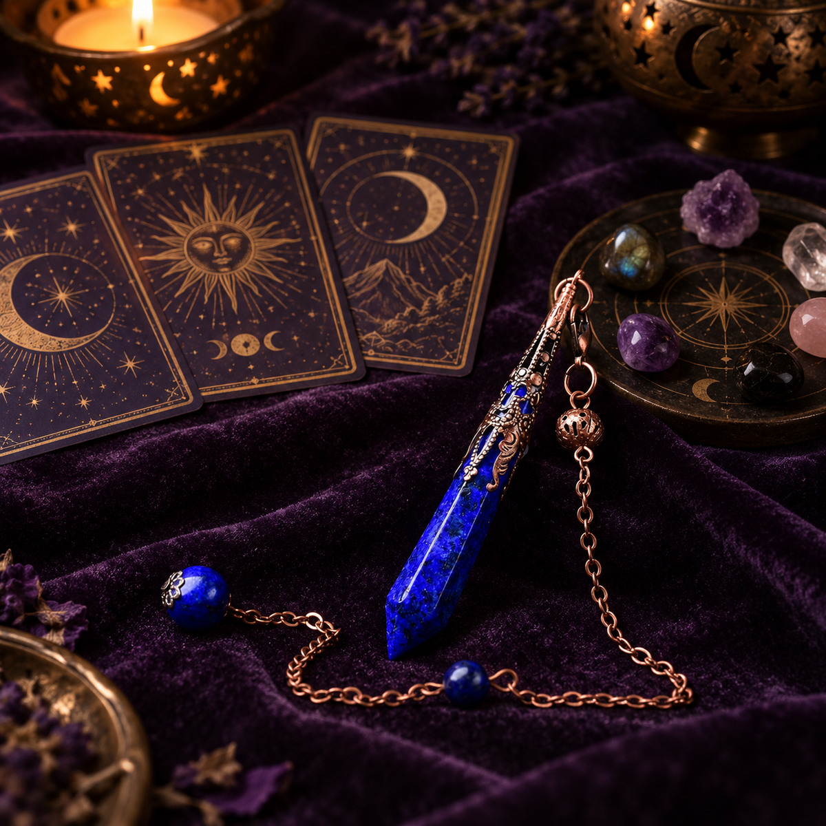 Natural Crystal Pendulum — Energy Sensing and Intuition Tool