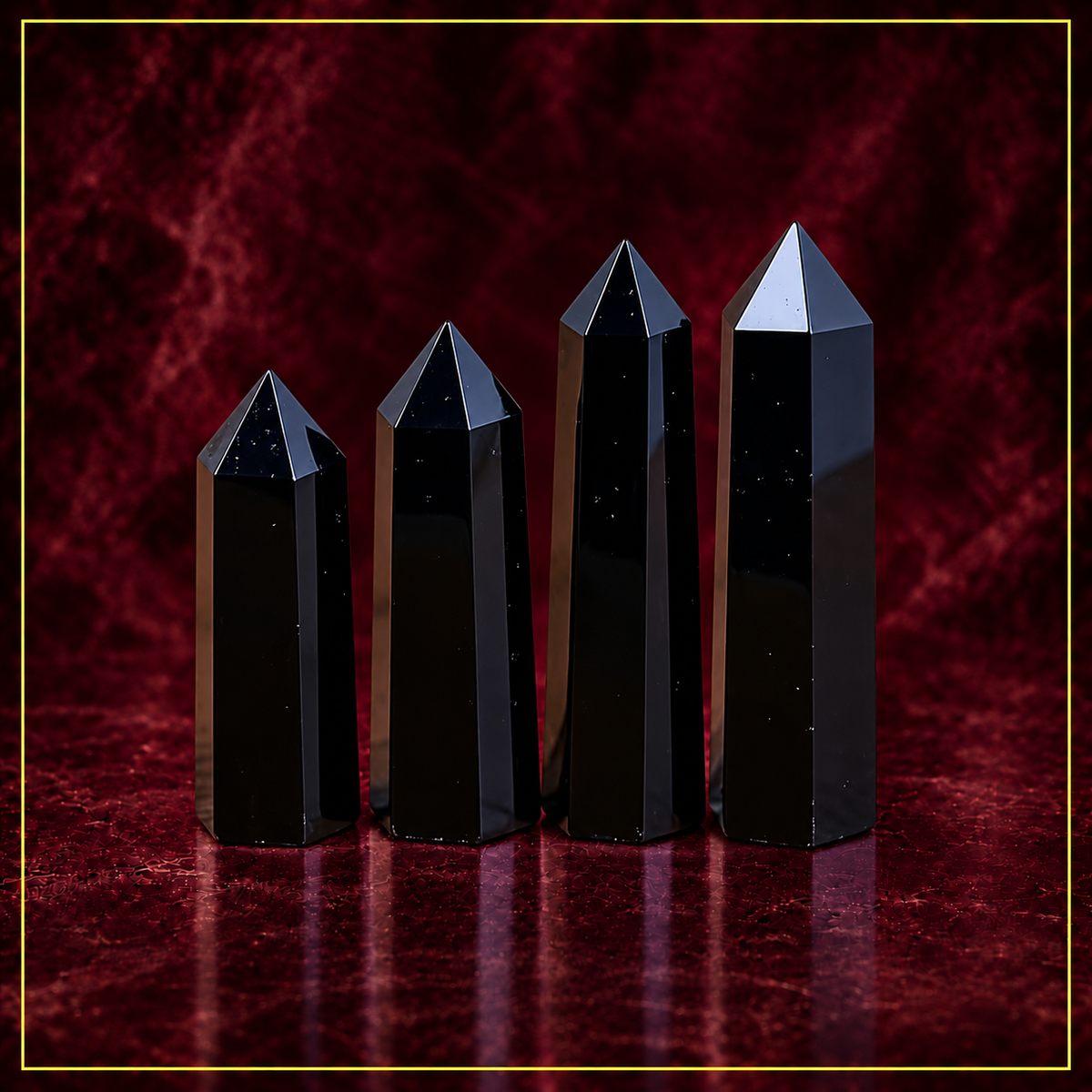 Black Obsidian Crystal Tower — Protection and Energy Amplification