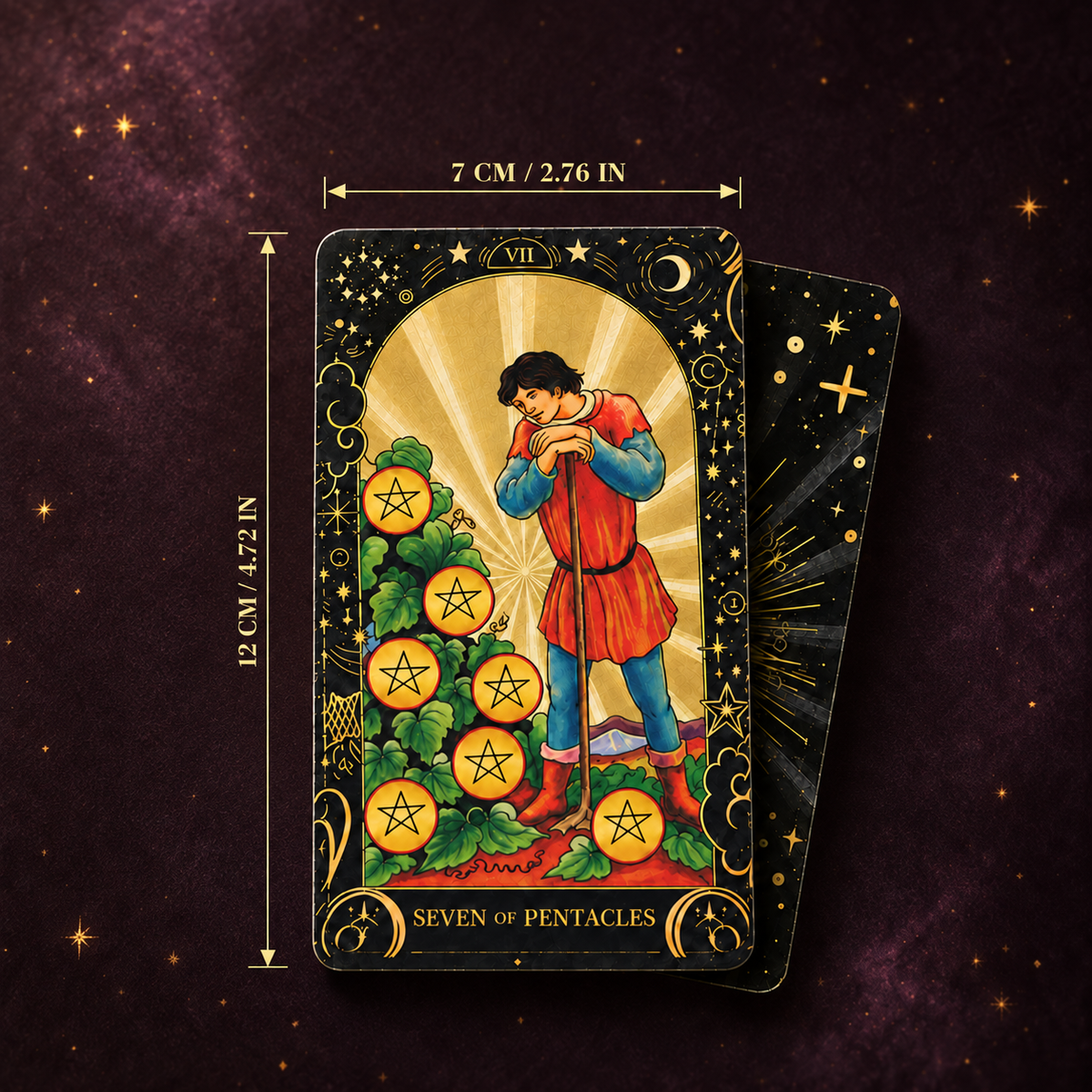 Black Starlight Tarot Deck — Studio-Designed with Matte Gold Foil