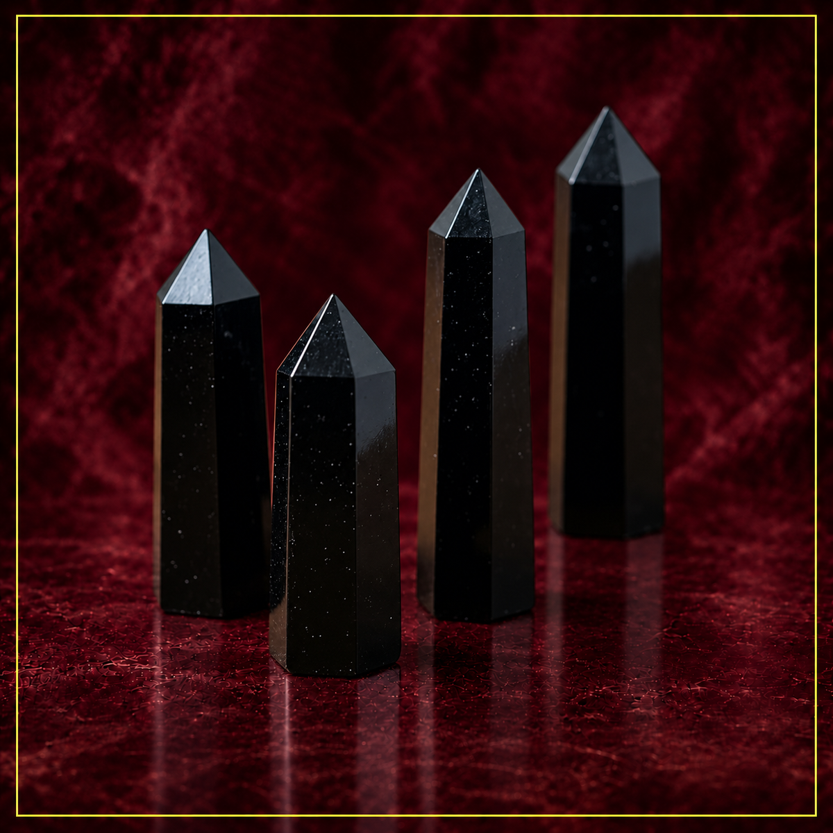 Black Obsidian Crystal Tower — Protection and Energy Amplification
