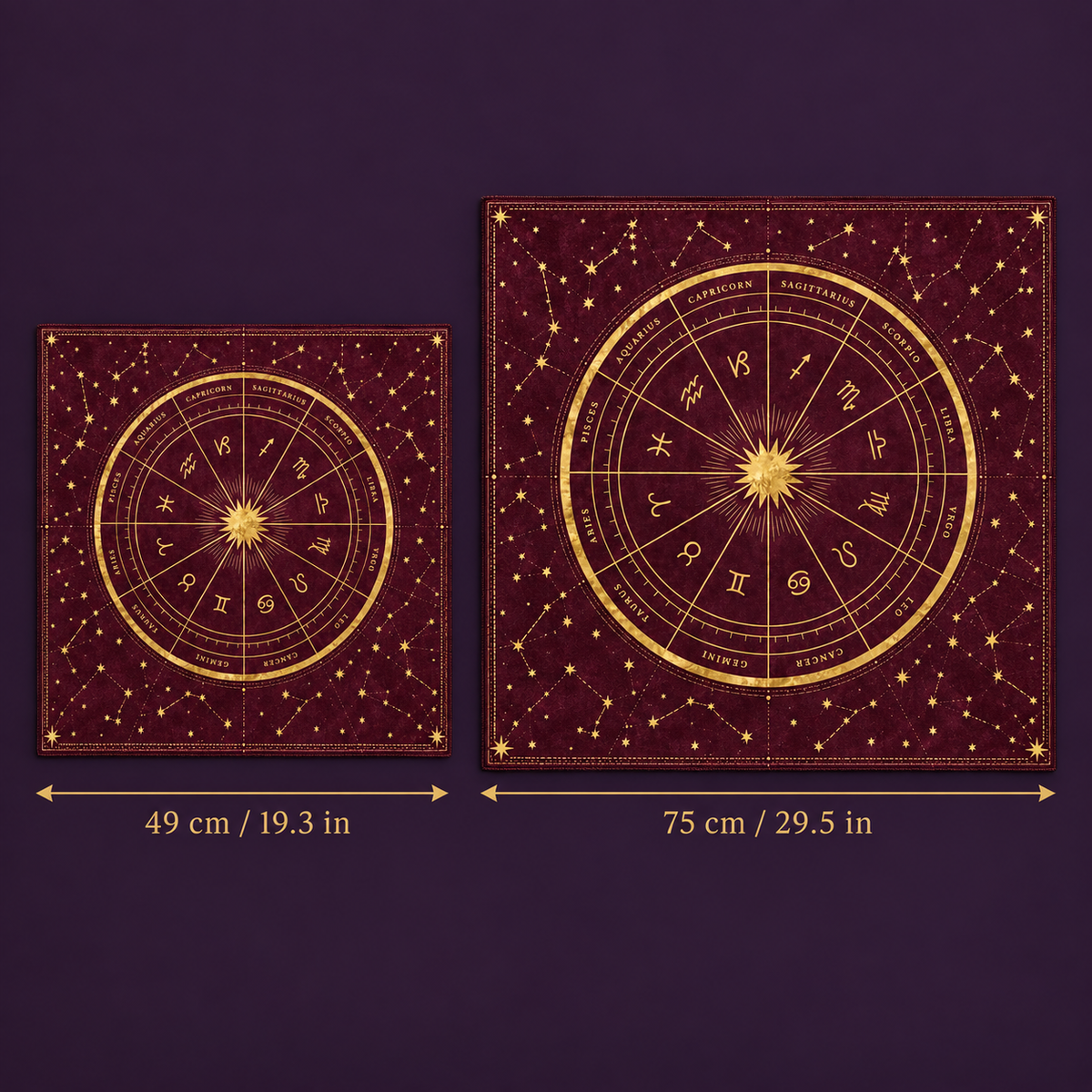Celestial Zodiac Wheel Tarot Cloth – Energy Collector