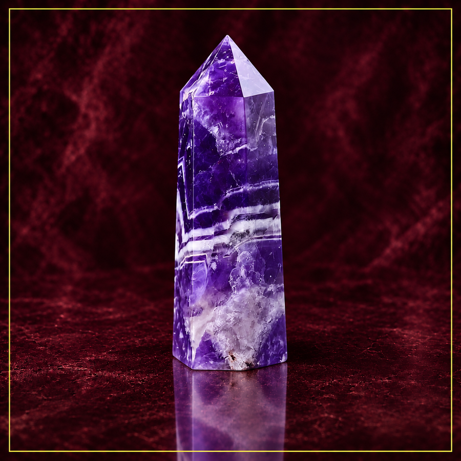 Amethyst Crystal Tower—Intuition and Energy Amplification