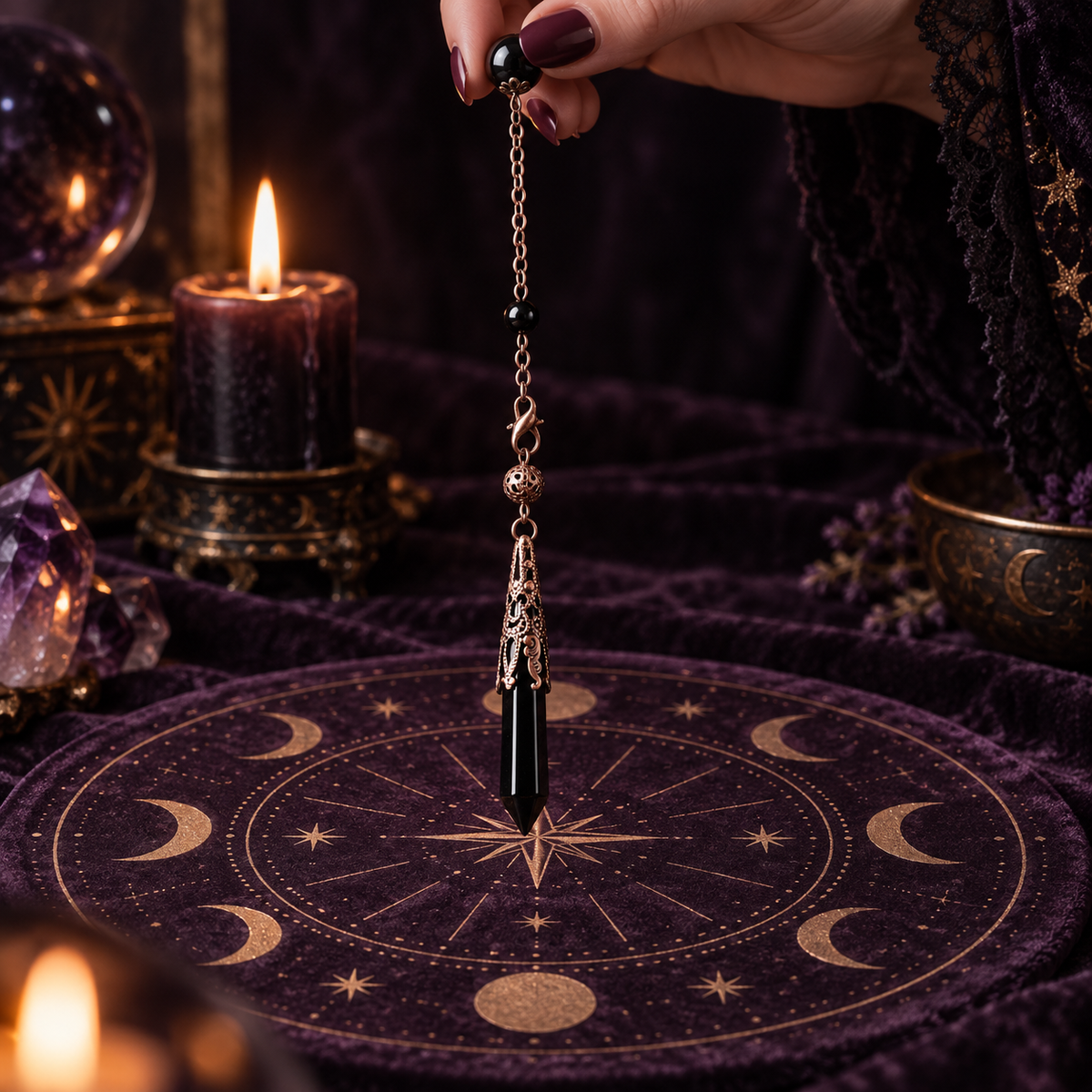 Natural Crystal Pendulum — Energy Sensing and Intuition Tool